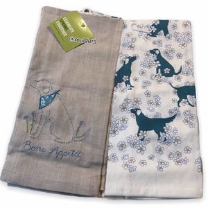 NWT Celebrate Spring Together Dog & Daisy Kitchen Hand Tea Towels